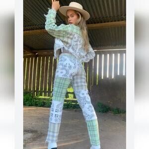 Dolls Kill  Jaded London NEW Patchwork Patch Relaxed Straight Leg Pocket Jean S